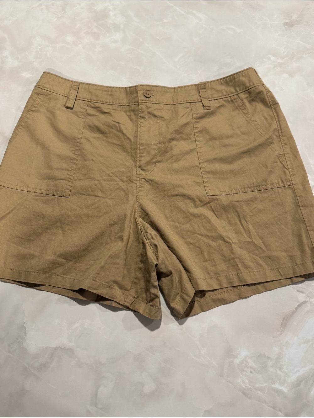 Calvin Klein Khaki Flat-Front Utility Shorts